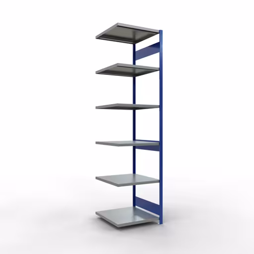 Aanbouwrekken, rekken, insteeksysteem MULTIplus250, 3000 x 750 x 800 mm, 7 legborden, lengtestangen, RAL 5010 gentiaanblauw/verzinkt/verzinkt van Schulte Lagertechnik uit het assortiment insteeksysteem