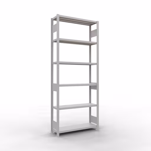 Figuur nr. 12 van het artikel basisrek, legbord, insteeksysteem MULTIplus250, 2500 x 1000 x 300 mm, 6 legborden, lengtestangen, RAL 7035 lichtgrijs uit de productgroep insteeksysteem van Schulte Lagertechnik.
