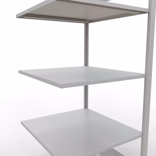 Extra afbeelding van het artikel Aanbouwrekken, legbord, insteeksysteem MULTIplus150, 2000 x 750 x 800 mm, 5 legborden, lengtestangen, RAL 7035 lichtgrijs van aanbouwrekken