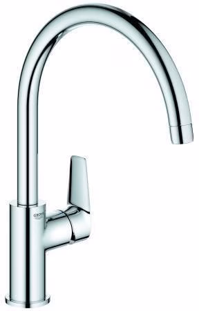 GROHE BauEdge 31367 eengreeps keukenkraan met hoge uitloop, chroom, van het merk Grohe GROHE BauEdge 31367 keukenkraan met één hendel en hoge uitloop, chroom, uit de categorie keukenkranen met artikelnummer 6000520513