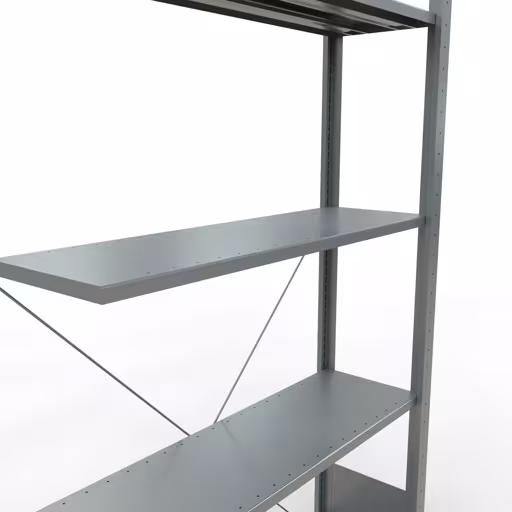 Aanbouwrekken, rekken, insteeksysteem MULTIplus150, 2000 x 1000 x 300 mm (HxBxD), 5 legborden, kruisschoor, verzinkt uit de categorie aanbouwrekken met de GTIN 4004514202673 Aanbouwrek, stelling, insteeksysteem MULTIplus150, 2000 x 1000 x 300 mm, 5 legborden, verzinkt van het merk Schulte Lagertechnik uit het assortiment insteeksysteem