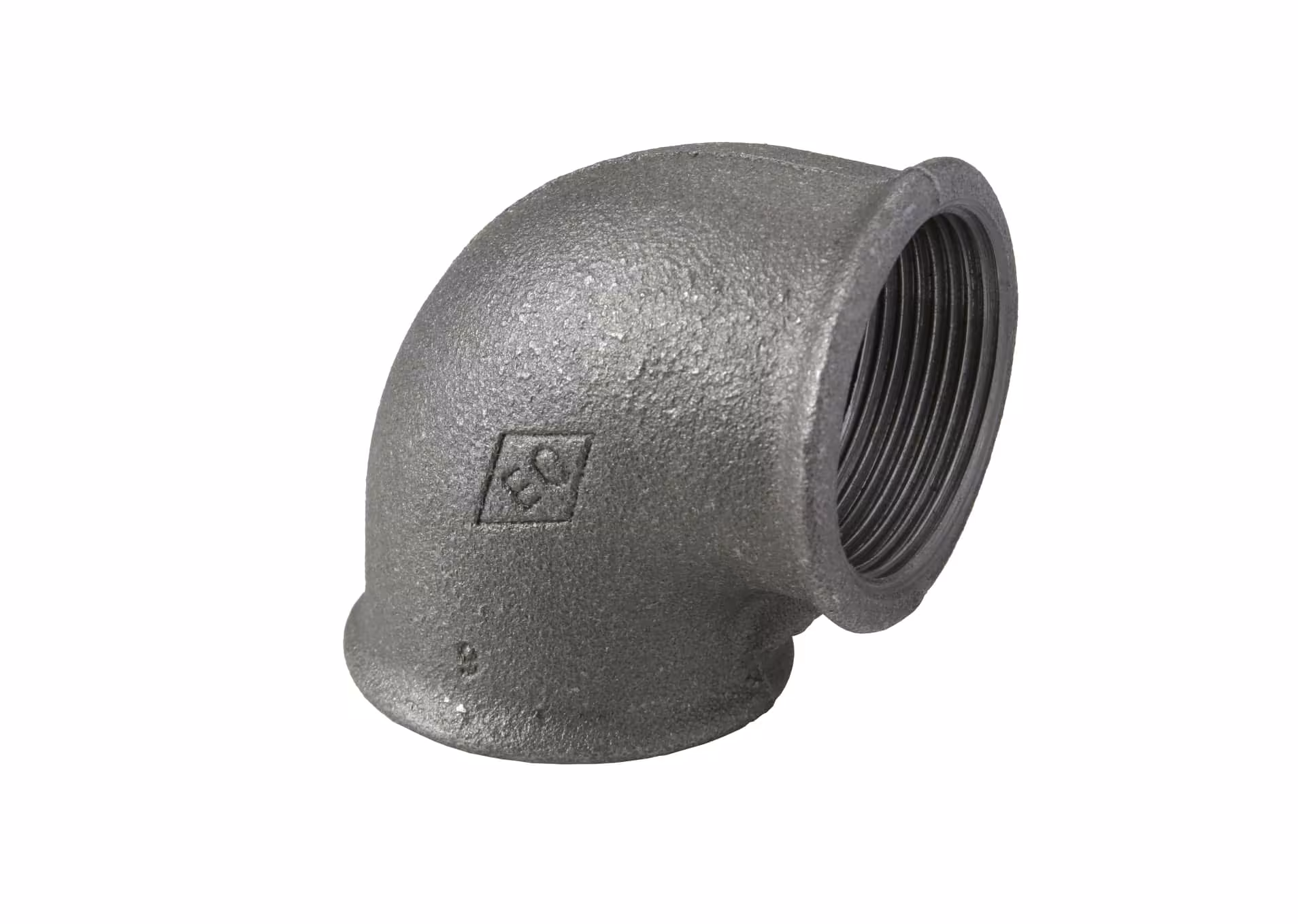 Hoek nr. 90 binnen/binnen 90 graden 1 1/4 inch van smeedbaar gietijzer, zwart van Atusa ATUSA gietijzeren hoek nr. 90 I/I, gietijzeren fittingen, art.nr. 09001006