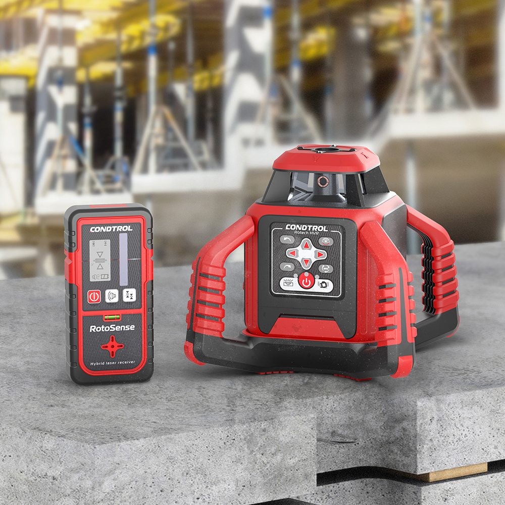 Horizontale &amp; verticale rotatielaser met RODE laserstraal Rotech HVR