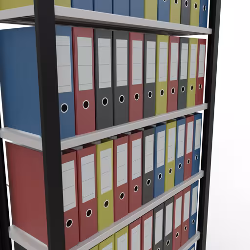 Extra afbeelding van het artikel Basisplank, kantoorrek, insteeksysteem MULTIplus85, 2300 x 1000 x 300 mm, 7 planken, dwarsschoor, zonder aanslaglijst, zwart/lichtgrijs uit insteeksysteem