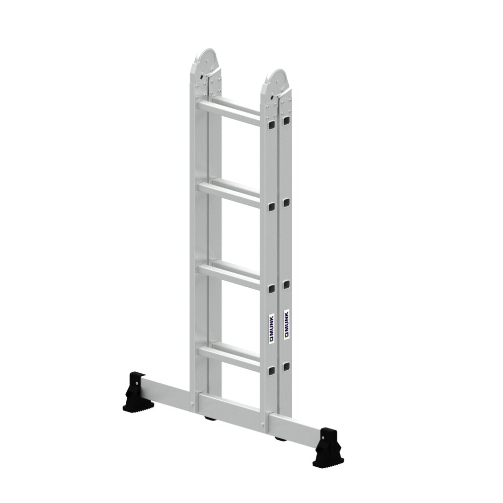Munk 2-delige vouwladder met nivello® dwarsbalk, 2x4 sporten, van Günzburger Steigtechnik Munk 2-delige vouwladder met Nivello® dwarsbalk uit de categorie Speciale ladders, Professionele producten met artikelnummer 032208