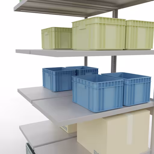 Productafbeelding nr. 13 van het artikel aanbouwplank, dubbele plank, stellingsysteem MULTIplus250, 2500 x 1000 x (2x600) mm, 2x6 planken, kruisschoor, RAL 7035 lichtgrijs uit het assortiment stellingrekken van het merk Schulte Lagertechnik