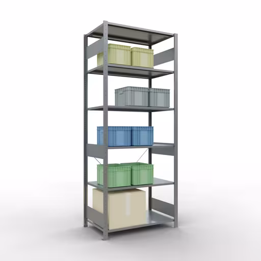 Productafbeelding nr. 14 van het artikel basisplank, legbord, insteeksysteem MULTIplus150, 2500 x 1000 x 600 mm (HxBxD), 6 legborden, kruisschoor, verzinkt Figuur nr. 14 van het artikel basisrek, legplank-insteeksysteem MULTIplus150, 2500 x 1000 x 600 mm, 6 legborden, verzinkt uit de productgroep insteeksysteem van het merk Schulte Lagertechnik.