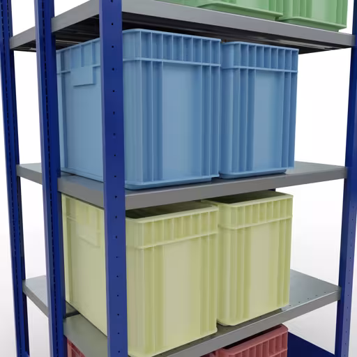 Productafbeelding nr. 14 van het artikel basisplank, dubbele plank, legbord, insteeksysteem MULTIplus250, 2000 x 1000 x (2x400) mm, 2x5 legborden, RAL 5010 gentiaanblauw uit het assortiment legborden van het merk Schulte Lagertechnik