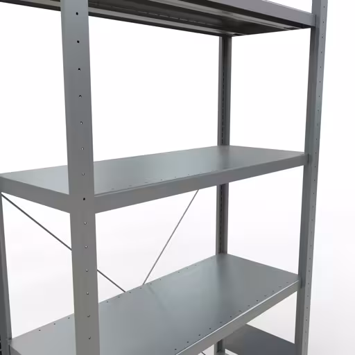 Andere weergave van het artikel Basisplank, legbord, insteeksysteem MULTIplus250, 2000 x 1000 x 400 mm (HxBxD), 5 legborden, kruisschoor, verzinkt Andere weergave van het artikel basisplank, legbord, insteeksysteem MULTIplus250, 2000 x 1000 x 400 mm, 5 legborden, kruisschoor, verzinkt uit de categorie insteeksysteem