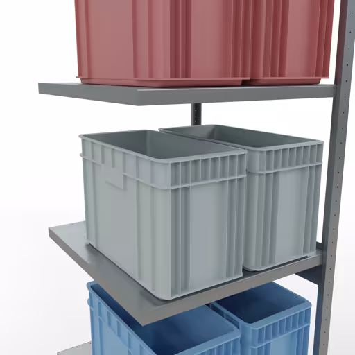 Figuur nr. 12 van het artikel aanbouwrekken, legbordstellingen, insteeksysteem MULTIplus250, 3000 x 750 x 800 mm, 7 legborden, verzinkt uit de productgroep insteeksysteem van het merk Schulte Lagertechnik.