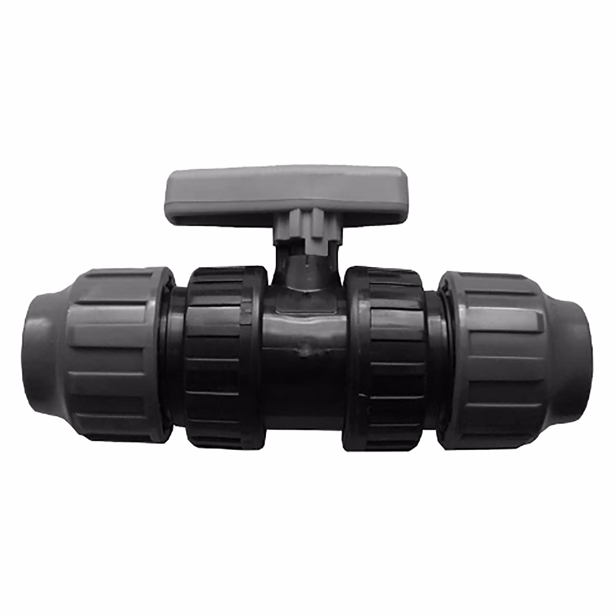 PE-buiskogelkranen, PE-buis-kunststof fittingen, art.nr. 141020CN