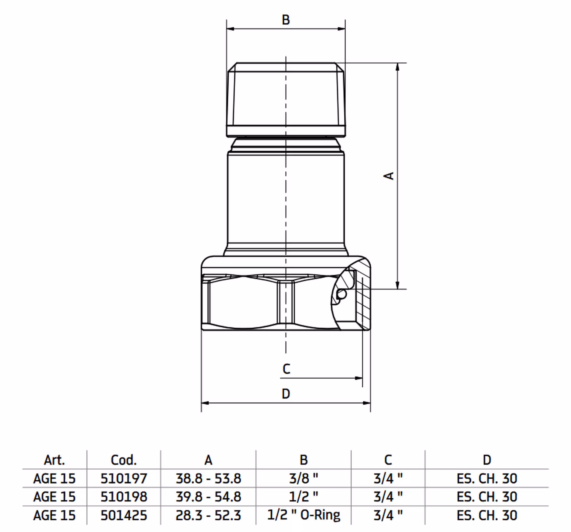 1/2 inch O-ring (lengte 36,8 - 51,8 mm) uit de categorie radiateurmontage & aansluitingen met GTIN 4029933106586 Ivar telescoopschroefverbinding AGE 15 van het merk Ivar uit de categorie radiateur montage & aansluitingen