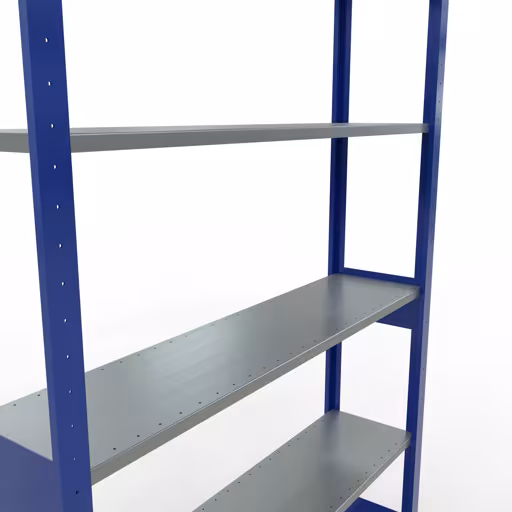 Extra afbeelding van het artikel Basisplank, legbord, insteeksysteem MULTIplus150, 2500 x 1300 x 300 mm (HxBxD), 6 legborden, lengtestangen, RAL 5010 gentiaanblauw/verzinkt Extra afbeelding van het artikel basisplank, legplank, insteeksysteem MULTIplus150, 2500 x 1300 x 300 mm, 6 legborden, RAL 5010 gentiaanblauw/verzinkt vanaf basisplank