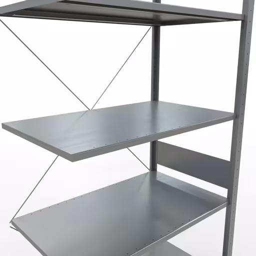 Aanbouwrek, stelling, insteeksysteem MULTIplus85, 3000 x 1000 x 600 mm, 7 legborden, verzinkt van het merk Schulte Lagertechnik uit het assortiment insteeksysteem