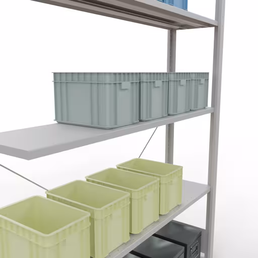 Insteeksysteem opzetplank 2000x1300x300 mm, type 150 kg, lichtgrijs uit de categorie opzetplanken met de GTIN 4004514292629 Insteeksysteem aanbouwplank 2000x1300x300 mm, type 150 kg, lichtgrijs van Schulte Lagertechnik uit het assortiment insteeksysteem