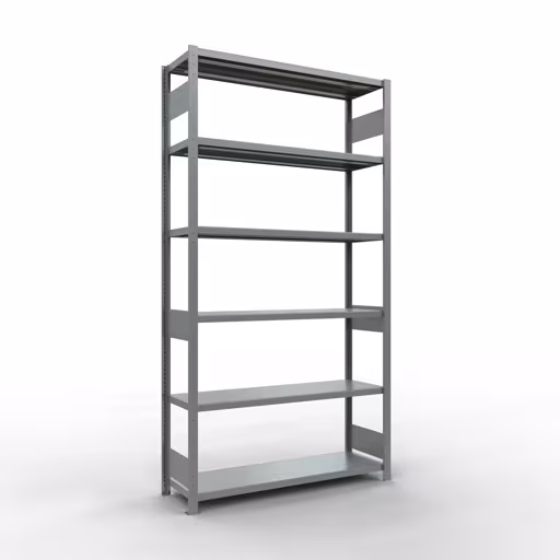 Figuur nr. 13 van het artikel basisrek, legbord, insteeksysteem MULTIplus250, 2500 x 1300 x 400 mm, 6 legborden, lengtestangen, verzinkt uit de insteeksysteem productgroep van Schulte Lagertechnik.