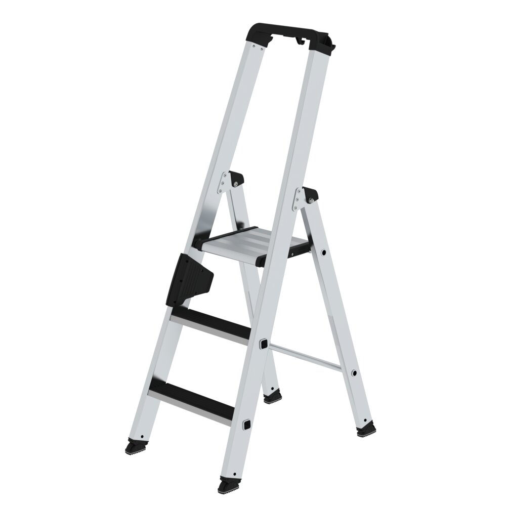 Munk trapladder, enkelzijdige toegang met kliksysteem, 3 treden van Günzburger Steigtechnik Munk enkelzijdige trapladder met klikmechanisme, uit de categorie trapladders, artikelnummer 041503
