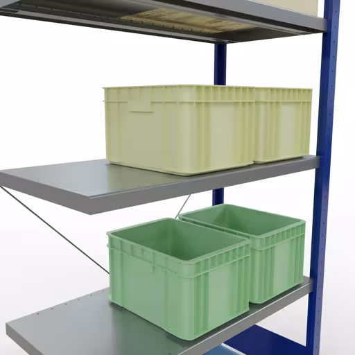 Aanbouwrekken, rekken, insteeksysteem MULTIplus330, 2000 x 1000 x 500 mm, 5 legborden, kruisschoor, RAL 5010 gentiaanblauw/verzinkt van Schulte Lagertechnik uit het assortiment insteeksysteem
