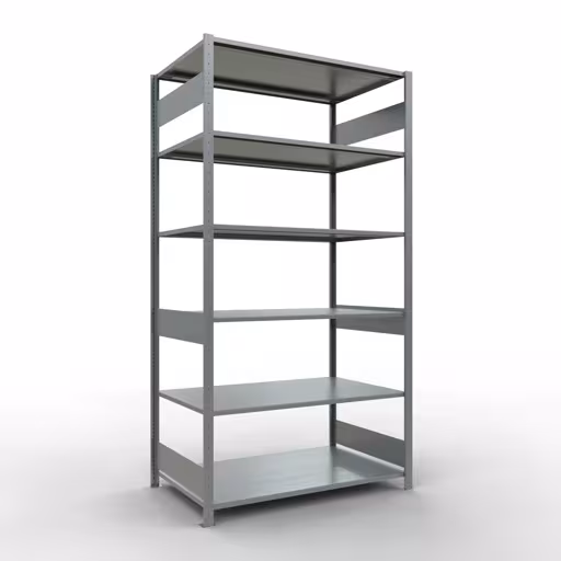 Extra afbeelding van het artikel Basisplank, legplank, insteeksysteem MULTIplus150, 2500 x 1300 x 800 mm, 6 legborden, lengtestangen, verzinkt vanaf basisplank