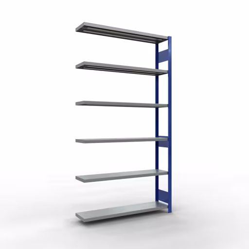 Aanbouwrekken, legbordstellingen, insteeksysteem MULTIplus250, 2500 x 1300 x 300 mm (HxBxD), 6 legborden, lengtestangen, RAL 5010 gentiaanblauw/verzinkt van Schulte Lagertechnik Aanbouwrekken, legbordstellingen, insteeksysteem MULTIplus250, 2500 x 1300 x 300 mm (HxBxD), 6 legborden, lengtebalk, RAL 5010 gentiaanblauw/verzinkt, aanbouwplank, art.nr. 12936-130-LR-B