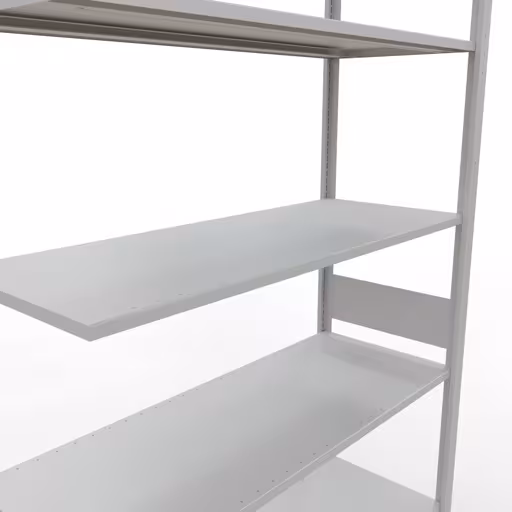 Aanbouwrek, stelling, insteeksysteem MULTIplus150, 3000 x 1300 x 500 mm, 7 legborden, lengtestangen, RAL 7035 lichtgrijs van Schulte Lagertechnik uit het assortiment insteeksysteem