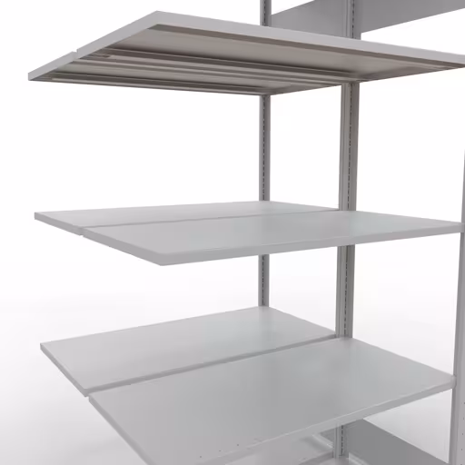 Productafbeelding nr. 12 van het artikel aanbouwplank, dubbele plank, legbord, insteeksysteem MULTIplus150, 2000 x 1000 x (2x500) mm, 2x5 legborden, RAL 7035 lichtgrijs uit het assortiment legborden van Schulte Lagertechnik