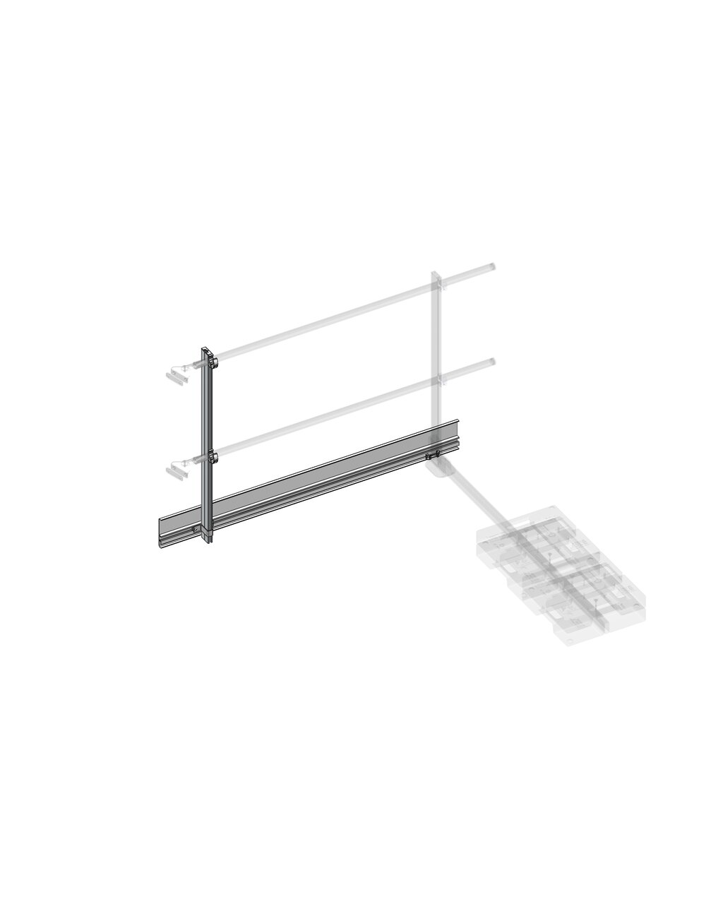 Munk zijmontage voetplaat voor nooduitgangleuningen, uit de categorie accessoires en reserveonderdelen voor toegangsuitrusting, artikelnummer 060962.