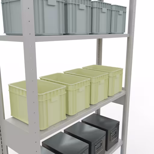 Figuur nr. 12 van het artikel basisrek, legplank-insteeksysteem MULTIplus85, 2500 x 1000 x 300 mm, 6 legborden, RAL 7035 lichtgrijs uit de productgroep insteeksysteem van het merk Schulte Lagertechnik.