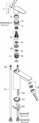 Hansgrohe TALIS E 110 Eéngreeps wastafelmengkraan met 15 mm diameter zonder afloop chroom
