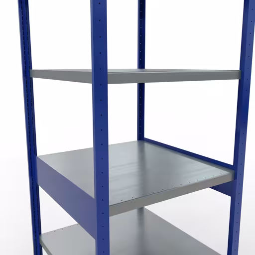 Productafbeelding nr. 14 van het artikel basisplank, legbord, insteeksysteem MULTIplus250, 2500 x 750 x 800 mm (HxBxD), 6 legborden, lengtestangen, RAL 5010 gentiaanblauw/verzinkt/verzinkt Figuur nr. 14 van het artikel basisrek, legbord, insteeksysteem MULTIplus250, 2500 x 750 x 800 mm, 6 legborden, lengtestangen, RAL 5010 gentiaanblauw/verzinkt/verzinkt uit de insteeksysteem productgroep van Schulte Lagertechnik.