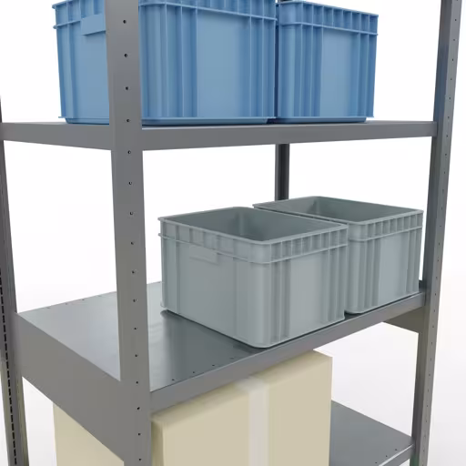 Productafbeelding nr. 8 van het artikel basisplank, legbord, insteeksysteem MULTIplus250, 2500 x 1000 x 600 mm, 6 legborden, kruisschoor, verzinkt uit het assortiment insteeksysteem van het merk Schulte Lagertechnik