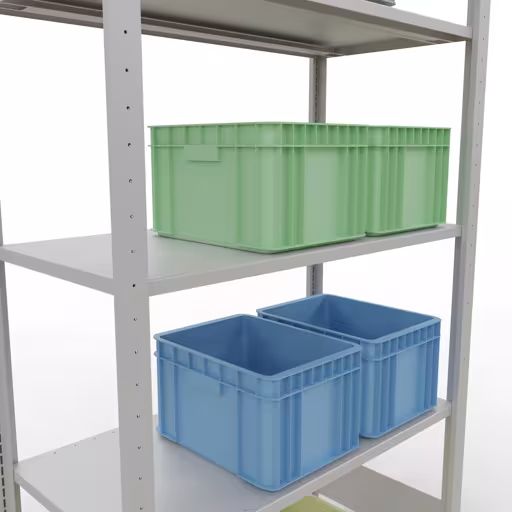 Productafbeelding nr. 12 van het artikel basisplank, legbord, insteeksysteem MULTIplus150, 2000 x 1000 x 500 mm, 5 legborden, RAL 7035 lichtgrijs uit het insteeksysteem-assortiment van Schulte Lagertechnik