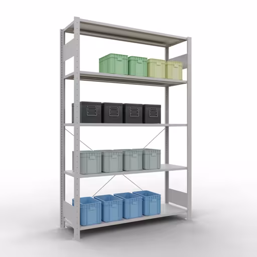 Insteeksysteem basisplank 2000x1300x400 mm, type 150 kg, lichtgrijs met artikelnr. 32640-130 Insteeksysteem basisplank 2000x1300x400 mm, type 150 kg, lichtgrijs van Schulte Lagertechnik uit de categorie insteeksysteem