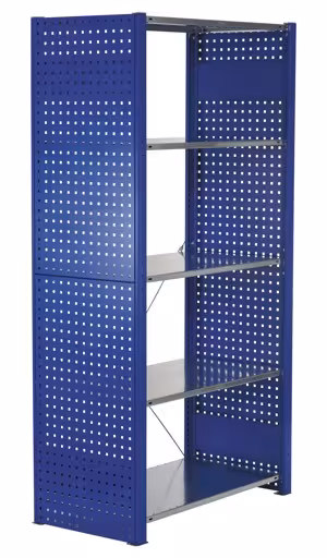 Andere weergave van het artikel geperforeerde zijwand, 90 x 1000 x 500 mm (H x D), RAL 5010 gentiaanblauw uit de categorie steeksysteem