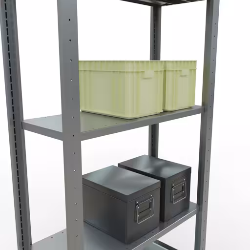 Basisplank, legplank, insteeksysteem MULTIplus150, 2000 x 750 x 300 mm (HxBxD), 5 legborden, lengtestangen, verzinkt uit de categorie basisplanken met de GTIN 4004514279453 Basisplank, legbord, insteeksysteem MULTIplus150, 2000 x 750 x 300 mm, 5 legborden, verzinkt van het merk Schulte Lagertechnik uit het assortiment insteeksysteem