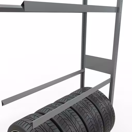 Figuur nr. 7 van het artikel aanbouwrek, wielen-/bandenrek, 3500 x 1050 x 400 mm, verzinkt, 5 opslagniveaus met 150 kg vakbelasting per niveau uit de productgroep stellingrekken van het merk Schulte Lagertechnik