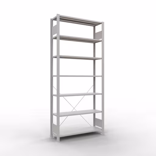 Figuur nr. 13 van het artikel, kantoorrekken, insteeksysteem MULTIplus85, 2300 x 1000 x 300 mm, 7 planken, zonder aanslaglijst, lichtgrijs uit de productgroep kantoorrekken van Schulte Lagertechnik.