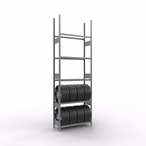 Figuur nr. 7 van het artikel basisrek, wielen-/bandenrek, 3500 x 1150 x 400 mm, verzinkt, 5 opslagniveaus met 150 kg vakbelasting per niveau uit de productgroep stellingrekken van het merk Schulte Lagertechnik