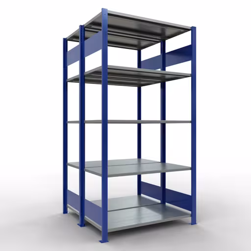 Basisplank, dubbele plank, plankplank, insteeksysteem MULTIplus150, 2000 x 1000 x (2x500) mm, 2x5 planken, lengtestangen, RAL 5010 gentiaanblauw van Schulte Lagertechnik met het artikelnr. 33150-B