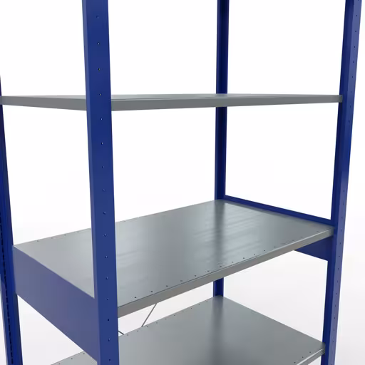 Basisplank, legbord, insteeksysteem MULTIplus150, 2500 x 1000 x 600 mm (HxBxD), 6 legborden, kruisschoor, RAL 5010/verzinkt met artikelnr. 12661-B Basisplank, legplank, insteeksysteem MULTIplus150, 2500 x 1000 x 600 mm, 6 legborden, RAL 5010/verzinkt van Schulte Lagertechnik uit de categorie insteeksystemen