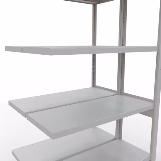 Productafbeelding nr. 14 van het artikel aanbouwplank, dubbele plank, legplank-insteeksysteem MULTIplus250, 2500 x 1000 x (2x400) mm, 2x6 legborden, RAL 7035 lichtgrijs uit het assortiment legplanken van het merk Schulte Lagertechnik