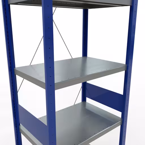 Figuur nr. 13 van het artikel basisrek, legbord, insteeksysteem MULTIplus250, 3000 x 750 x 500 mm, 7 legborden, kruisschoor, RAL 5010 gentiaanblauw/verzinkt/verzinkt uit de insteeksysteem productgroep van Schulte Lagertechnik.