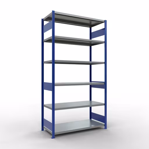 Figuur nr. 15 van het artikel basisrek, legbord, insteeksysteem MULTIplus250, 2500 x 1300 x 600 mm, 6 legborden, lengtestangen, RAL 5010 gentiaanblauw/verzinkt uit de insteeksysteem productgroep van Schulte Lagertechnik.