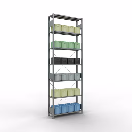 Figuur nr. 13 van het artikel basisrek, legplank-insteeksysteem MULTIplus150, 3000 x 1000 x 300 mm, 7 legborden, verzinkt uit de productgroep insteeksysteem van het merk Schulte Lagertechnik.