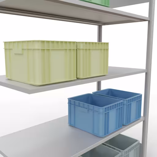 Aanbouwrek, stelling, insteeksysteem MULTIplus150, 2000 x 1300 x 600 mm, 5 legborden, lengtestangen, RAL 7035 lichtgrijs van het merk Schulte Lagertechnik uit het assortiment insteeksysteem