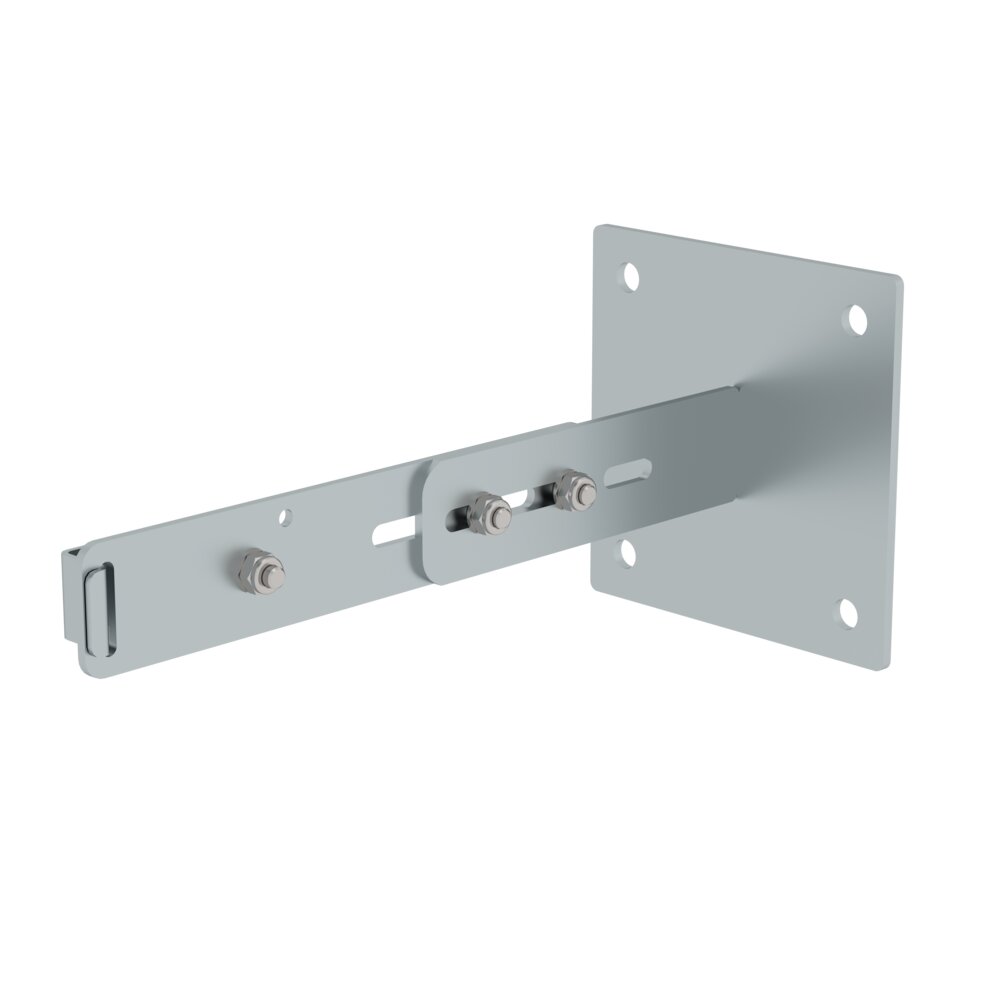 Munk muurbeugel met klembeugel, verstelbaar 275-375 mm, gegalvaniseerd staal van Günzburger Steigtechnik Munk muurbeugel, verstelbaar, gegalvaniseerd staal, uit de categorie accessoires en reserveonderdelen voor hoogwerkers, artikelnummer 063261