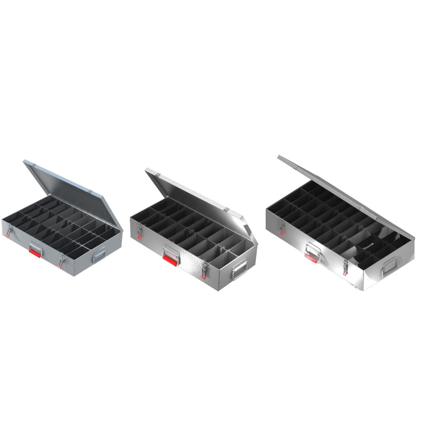 Ortwein Fittingkoffer aus Stahlblech 6 Innenboxen