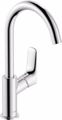 Hansgrohe LOGIS 210 eengreeps wastafelkraan, nominale diameter 15 mm, met draaibare uitloop en pop-up afvoerplug G 1 1/4 inch, chroom, uit de categorie wastafelkranen met artikelnummer 6000536751