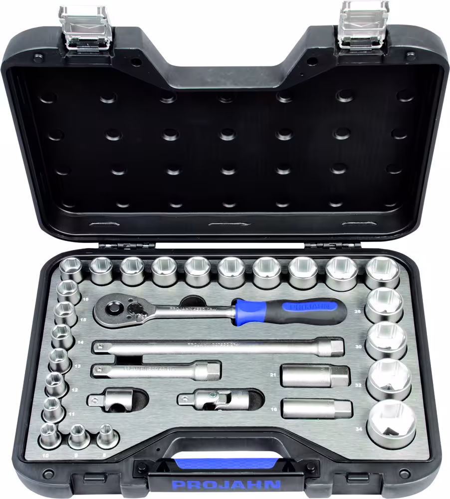 1/2" PROJAHN professionele doppenkoffer 30-delig, doppensets en losse onderdelen, artikelnr. 3901201