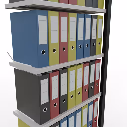 Extra afbeelding van het artikel Aanbouwstelling, kantoorstelling, insteeksysteem MULTIplus85, 2300 x 750 x 300 mm, 7 legborden, kruisschoor, zonder aanslaglijst, zwart/lichtgrijs uit insteeksysteem